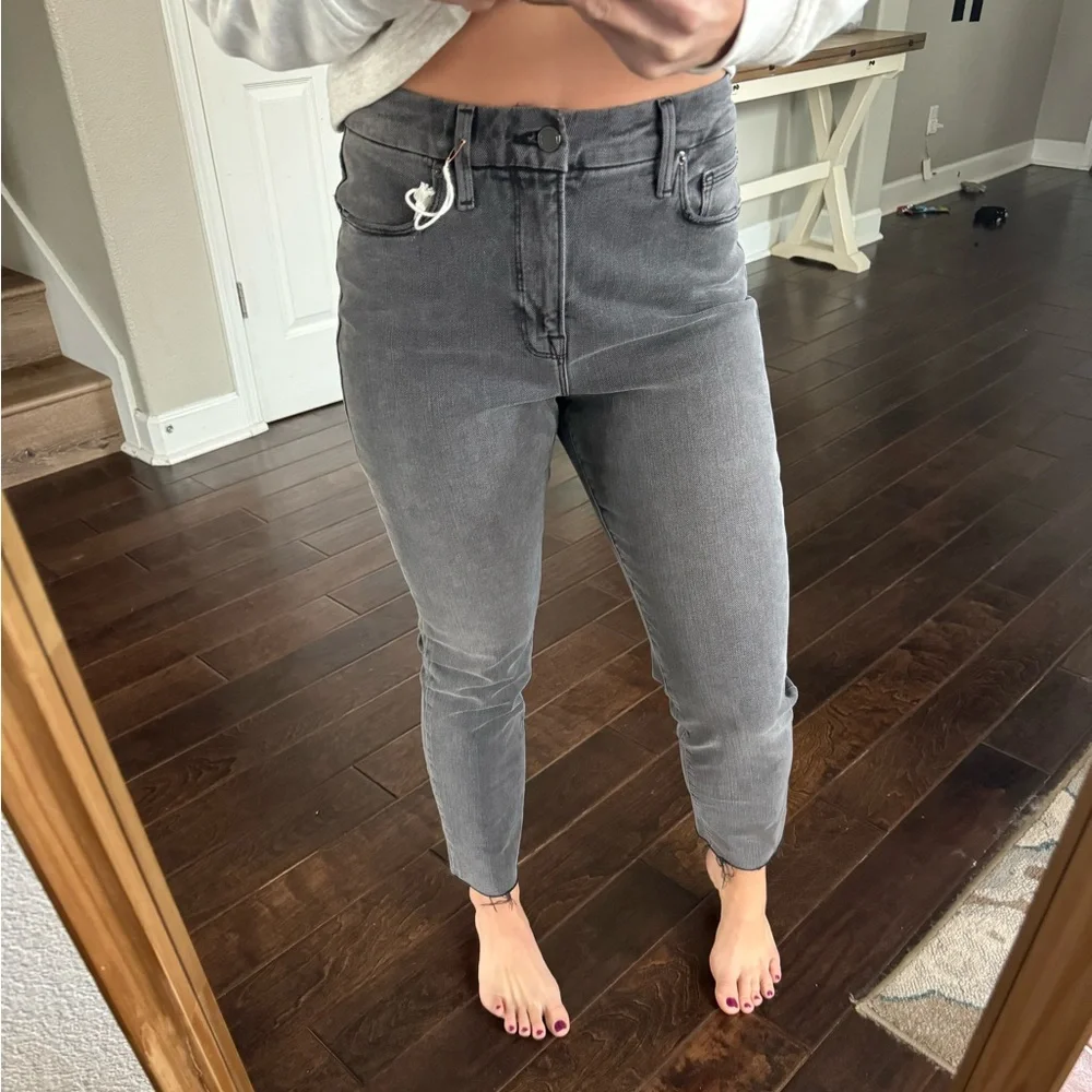 Good American Good Classic high rise black slim jeans